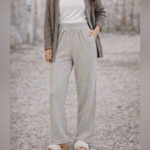 Soft Surroundings Tan Sweater Wider Leg Knit Pants Size PS